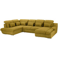 WOHNLANDSCHAFT in Mikrofaser Senfgelb  - Chromfarben/Senfgelb, Modern, Textil/Metall (228/345/184cm) - MID.YOU