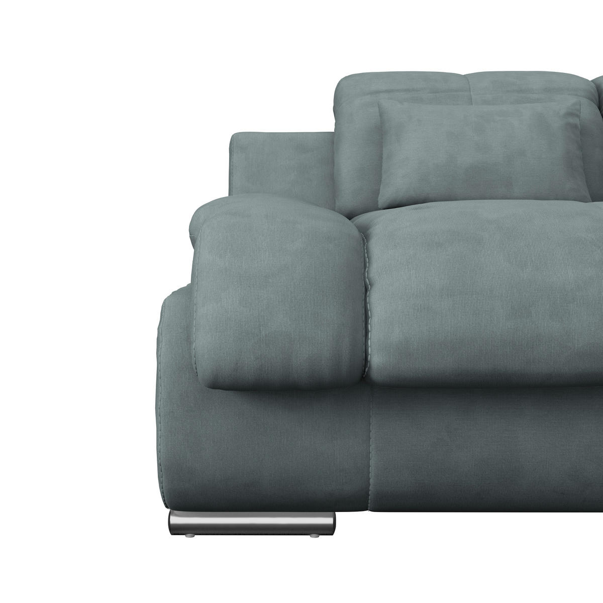 WOHNLANDSCHAFT Grau Mikrofaser  - Chromfarben/Dunkelgrau, MODERN, Textil/Metall (184/345/228cm) - MID.YOU
