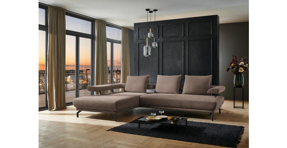 ECKSOFA in Chenille Braun 224/305 cm - Schwarz/Braun, Design, Textil/Metall (224/305cm) - Dieter Knoll