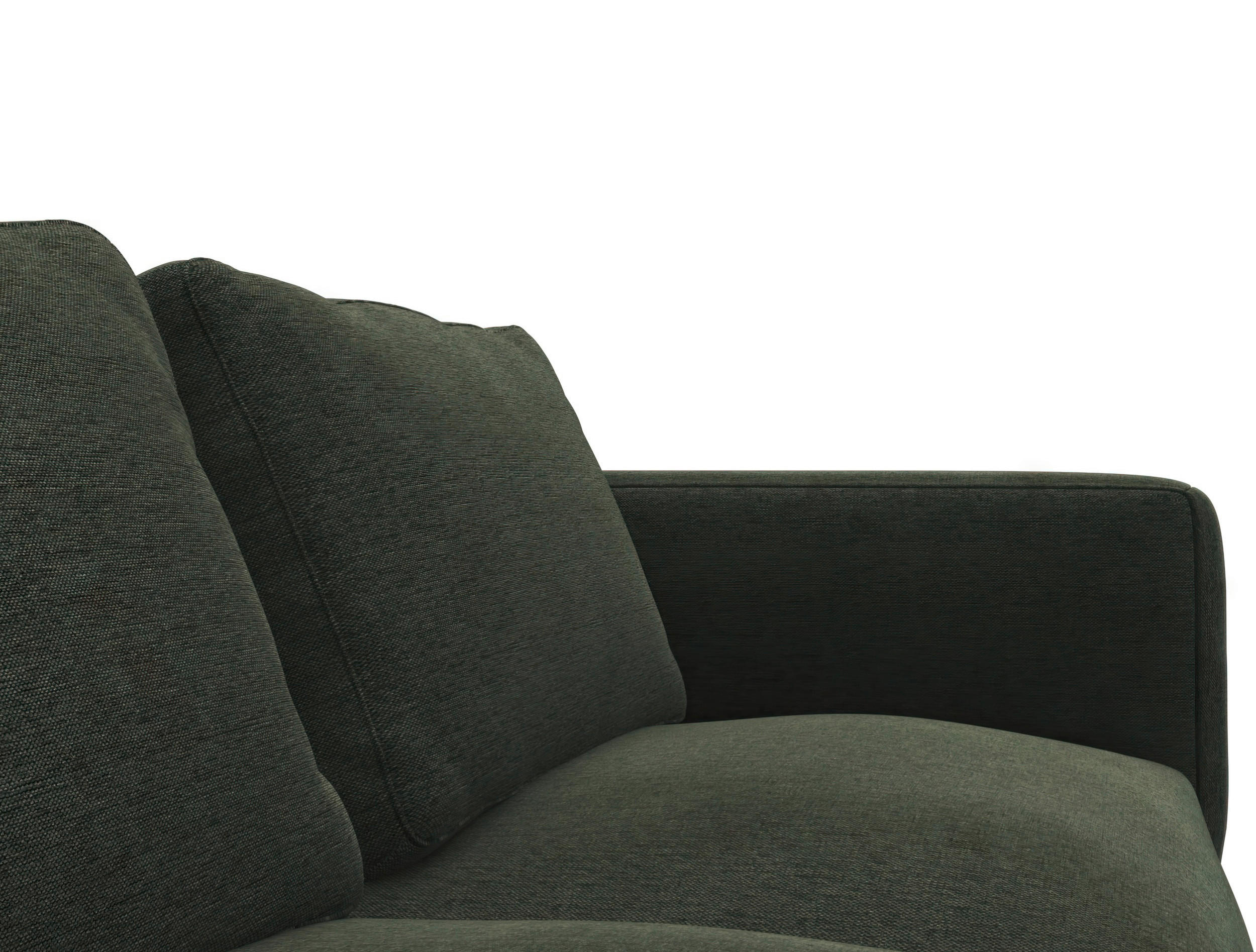 ECKSOFA Waldgrün Flachgewebe, Webstoff - Waldgrün/Schwarz, Design, Textil/Metall (148/303cm) - Livetastic