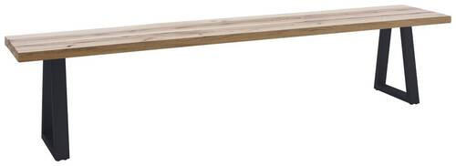 SITZBANK 220/45/40 cm Anthrazit, Wildeiche Wildeiche massiv  - Wildeiche/Anthrazit, ROMANTIK / LANDHAUS, Holz/Metall (220/45/40cm) - Waldwelt