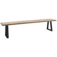 SITZBANK 220/45/40 cm Anthrazit, Wildeiche Wildeiche massiv  - Wildeiche/Anthrazit, ROMANTIK / LANDHAUS, Holz/Metall (220/45/40cm) - Waldwelt