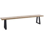 SITZBANK 220/45/40 cm Anthrazit, Wildeiche Wildeiche massiv  - Wildeiche/Anthrazit, ROMANTIK / LANDHAUS, Holz/Metall (220/45/40cm) - Waldwelt