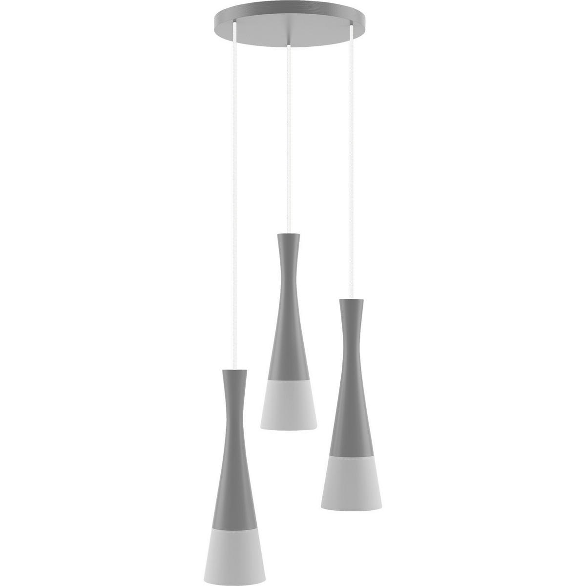 HÄNGELEUCHTE 30/150 cm  - Weiß/Grau, Design, Holz/Textil (30/150cm)