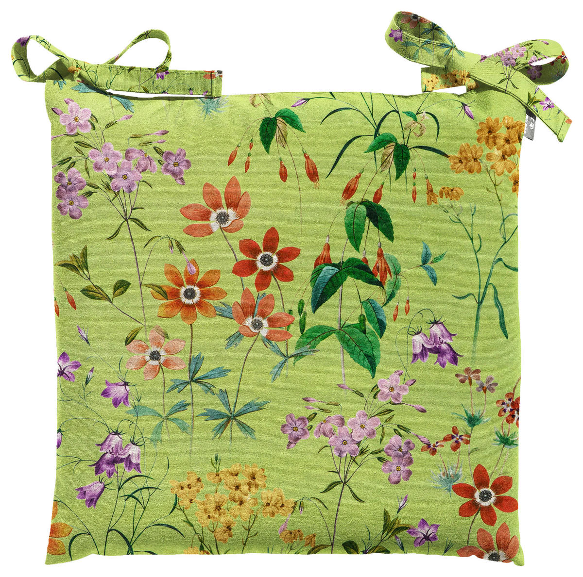 OUTDOOR-KISSEN in Hellgrün Floral  - Hellgrün, Basics, Textil (46/46/6cm)