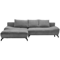 ECKSOFA Grau, Dunkelgrau Chenille  - Dunkelgrau/Schwarz, MODERN, Textil/Metall (182/290cm) - Hom`in