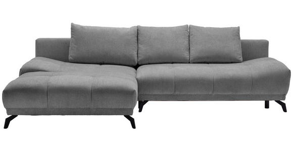 ECKSOFA in Chenille Grau, Dunkelgrau  - Dunkelgrau/Schwarz, MODERN, Textil/Metall (182/290cm) - Hom`in