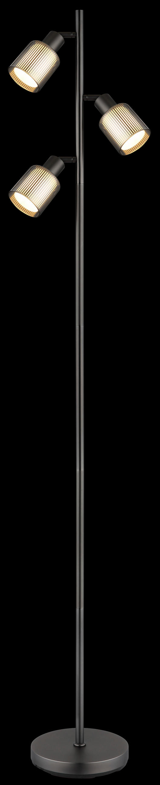 STEHLEUCHTE 33/22/161 cm    - Schwarzchrom/Schwarz, Design, Glas/Kunststoff (33/22/161cm) - Globo