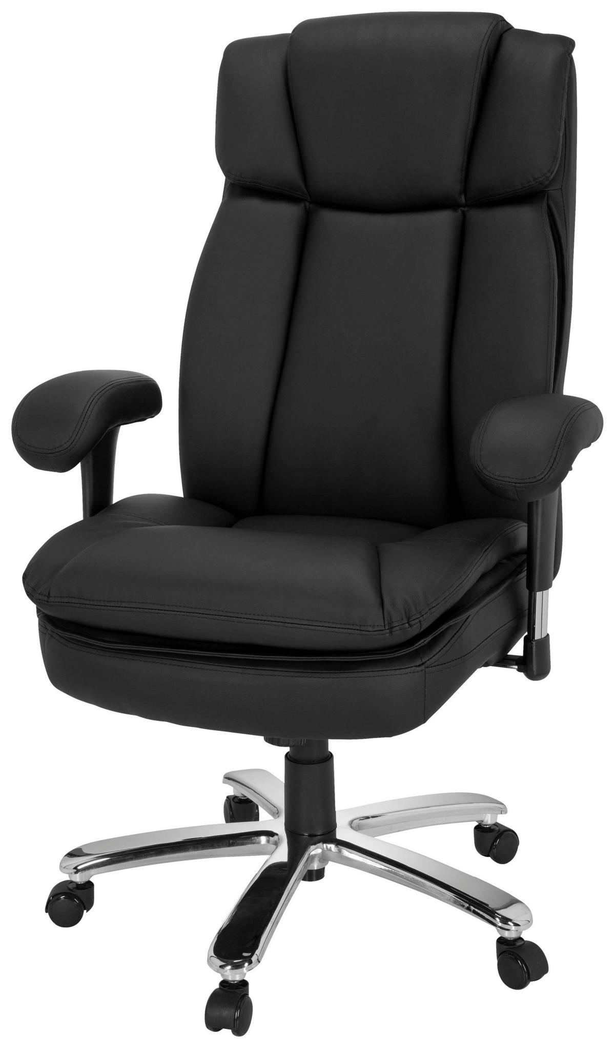 PISARNIŠKI STOL tekstil črna  - srebrne barve/črna, Moderno, kovina/umetna masa (77/123/84cm) - MID.YOU