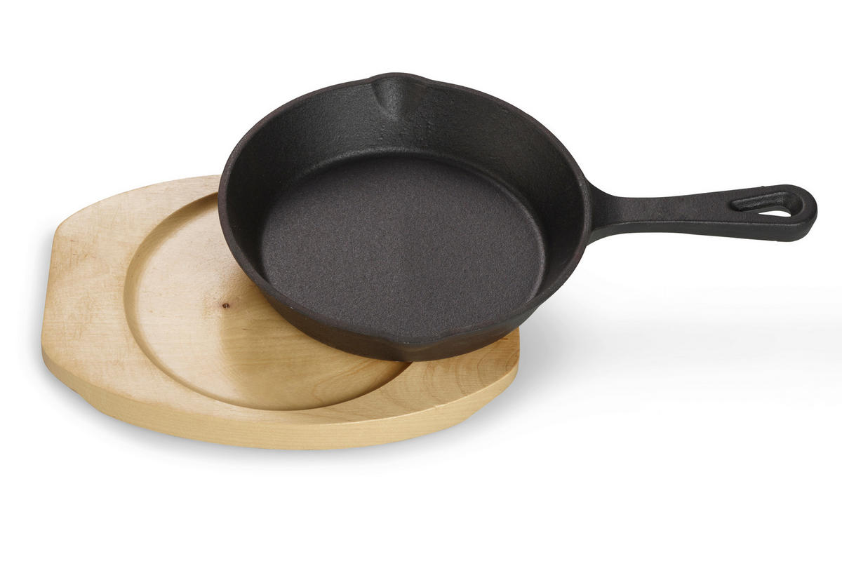 PFANNENSET Gusseisen 4-teilig  - Schwarz, Basics, Metall (15/3,5/25cm) - Echtwerk