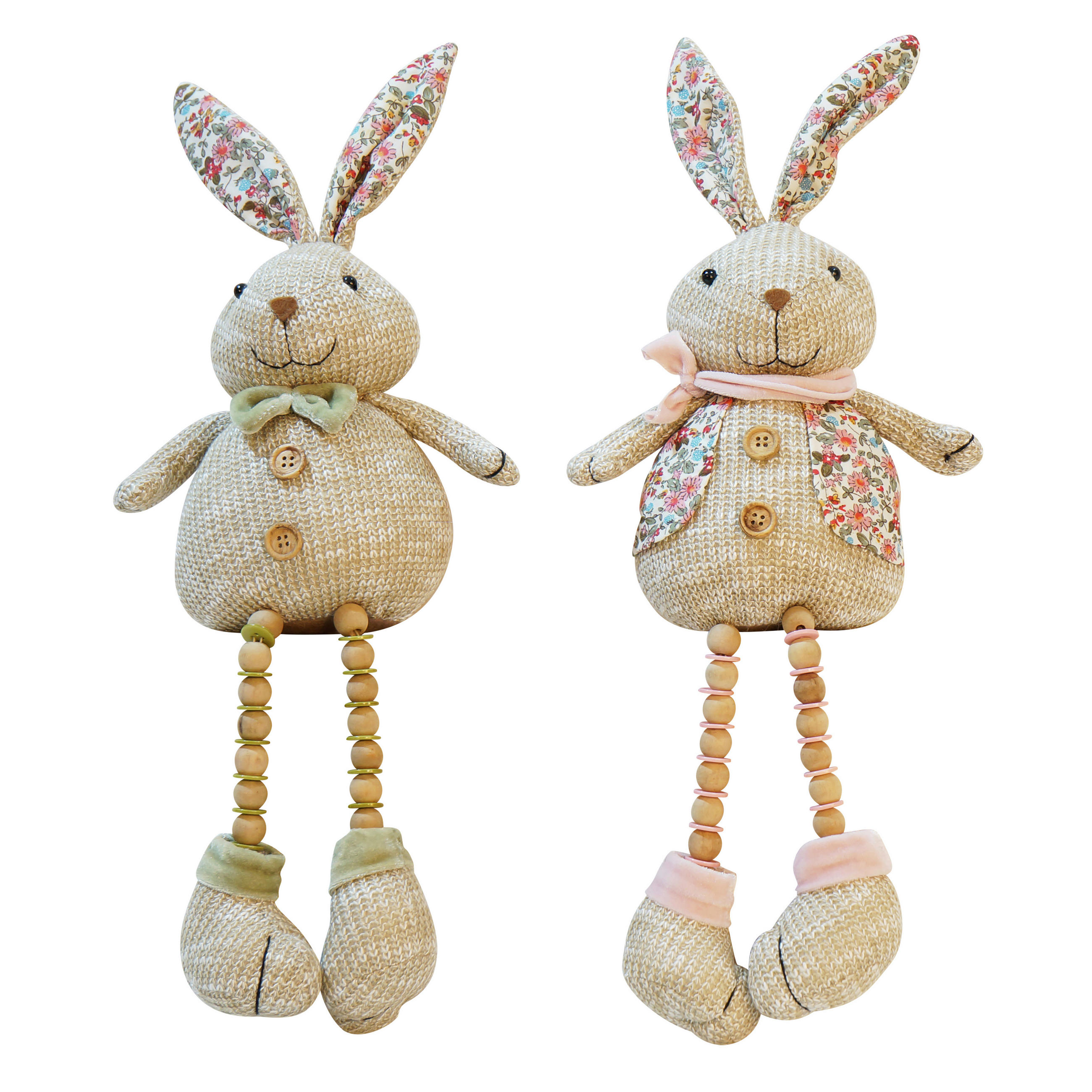 DEKOR NYÚL - többszínű, Lifestyle, kő/textil (20/49/12cm)