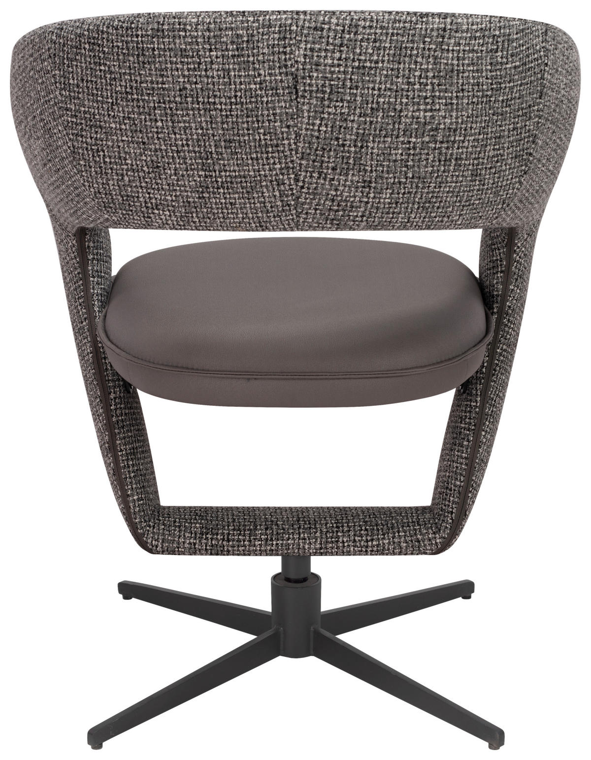 ARMLEHNSTUHL  in Eisen Webstoff, Mikrofaser  - Dunkelgrau/Schwarz, Design, Textil/Metall (62/84/62cm) - Moderano
