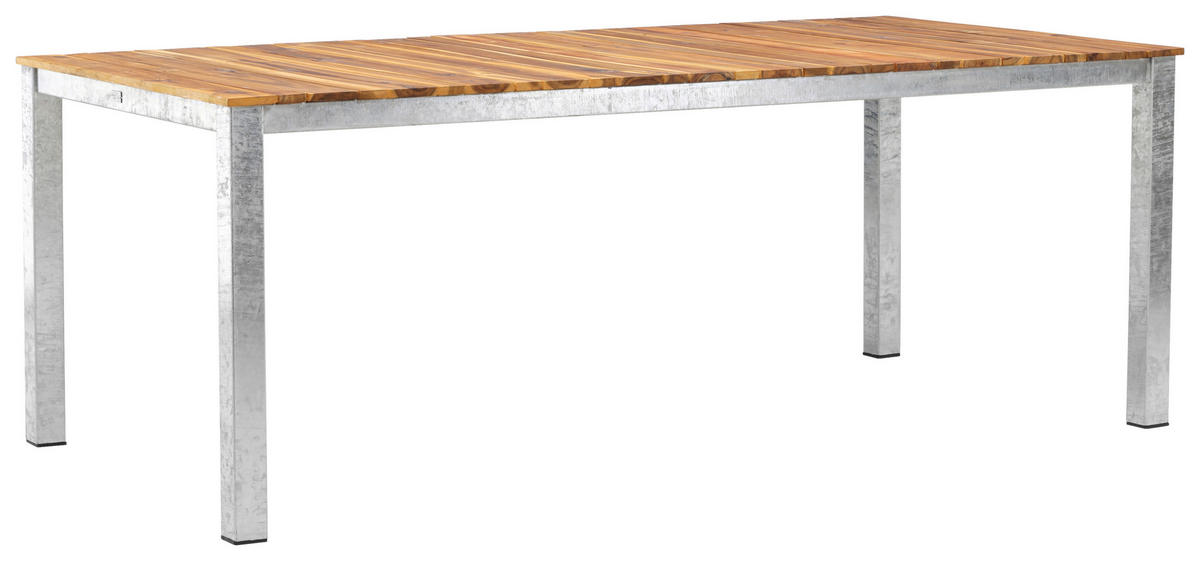 UTEBORD trä, metall rektangulär  - akaciefärgad/zinkfärgad, Klassisk, metall/trä (200/100/74cm) - Gardenson