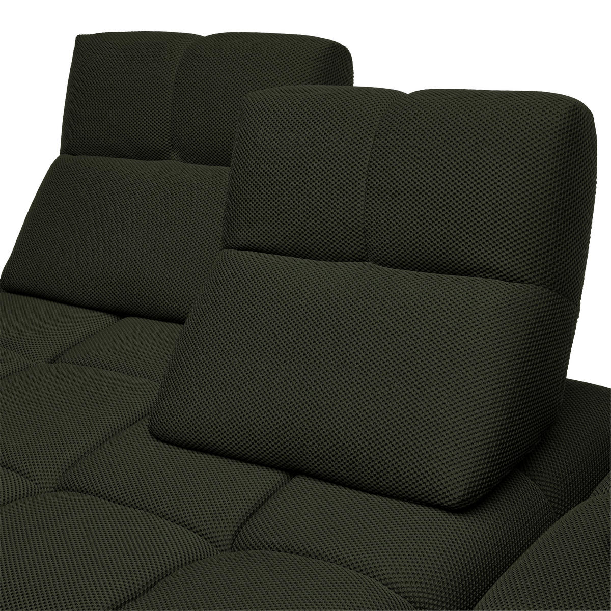 ECKSOFA in Struktur Olivgrün  - Schwarz/Olivgrün, Design, Kunststoff/Textil (313/233cm) - Emilio Belluti