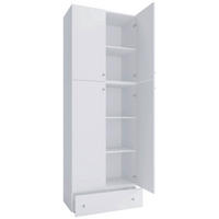 SKOSKÅP  i 70/200/39 cm  - vit/grå, Klassisk, trämaterial/plast (70/200/39cm) - MID.YOU