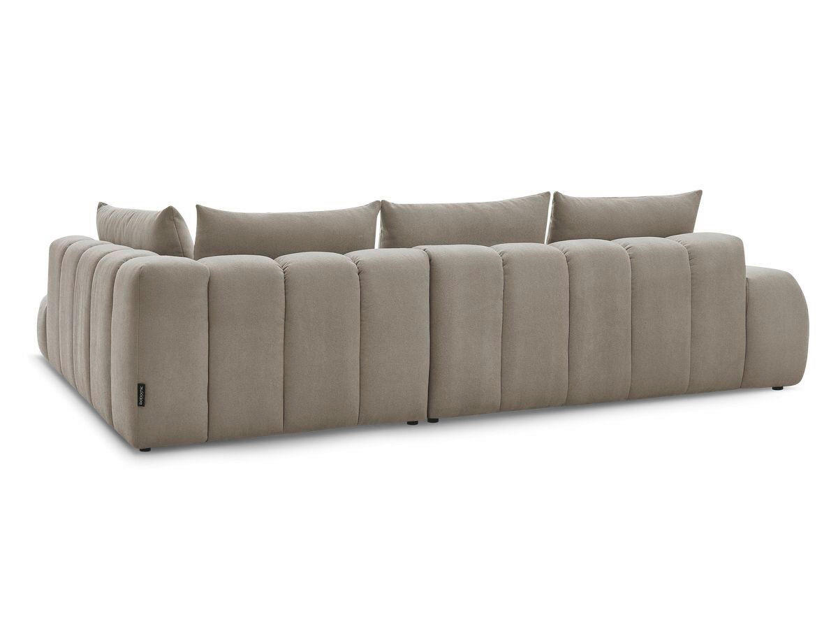 ECKSOFA Ottomane rechts  EVEREST Taupe Struktur  - Taupe/Schwarz, MODERN, Kunststoff/Textil (352/210cm) - Livetastic