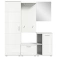 GARDEROBE 5-teilig  in 165/191/37 cm  - Weiß Hochglanz/Weiß, Design, Glas/Holzwerkstoff (165/191/37cm) - Xora