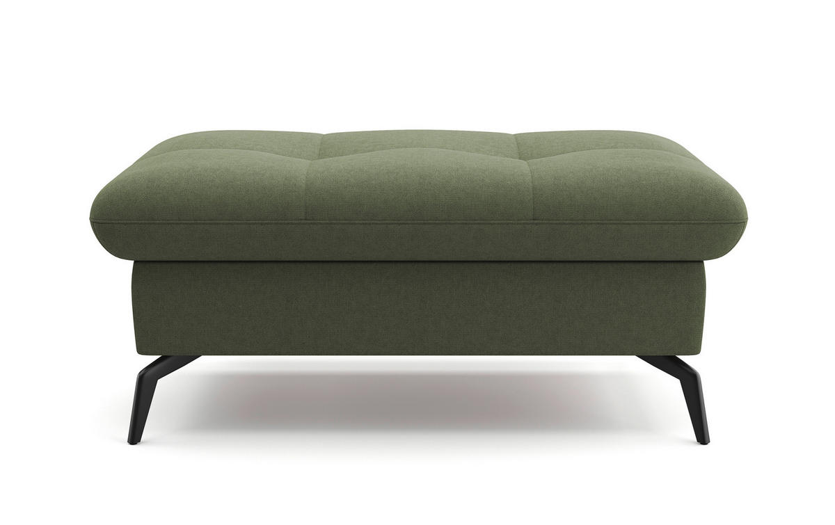 HOCKER in Textil Olivgrün  - Schwarz/Olivgrün, KONVENTIONELL, Textil/Metall (102/47/69cm) - Sit & More