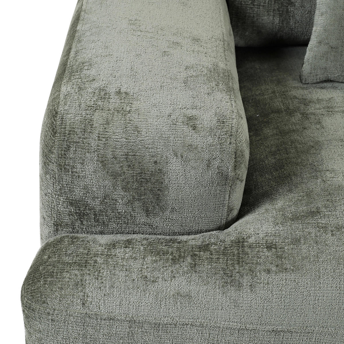 BIGSOFA in Chenille Grün  - Schwarz/Grün, Konventionell, Kunststoff/Textil (282/73/115cm) - MID.YOU