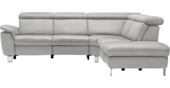 ECKSOFA in Flachgewebe Hellgrau  271/239 cm  - Beige/Hellgrau, Design, Textil/Metall (271/239cm) - Cantus