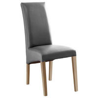 STUHL Lederlook Sonoma Eiche, Grau  - Grau/Sonoma Eiche, KONVENTIONELL, Holz/Textil (47/102/57cm) - Carryhome