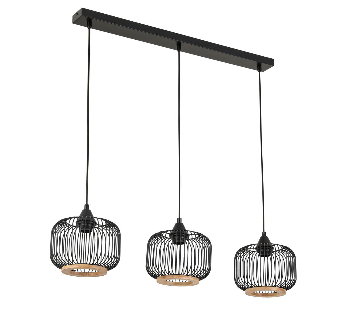 HÄNGELEUCHTE 84/20/122 cm    - Eichefarben/Schwarz, Trend, Holz/Metall (84/20/122cm) - Marama