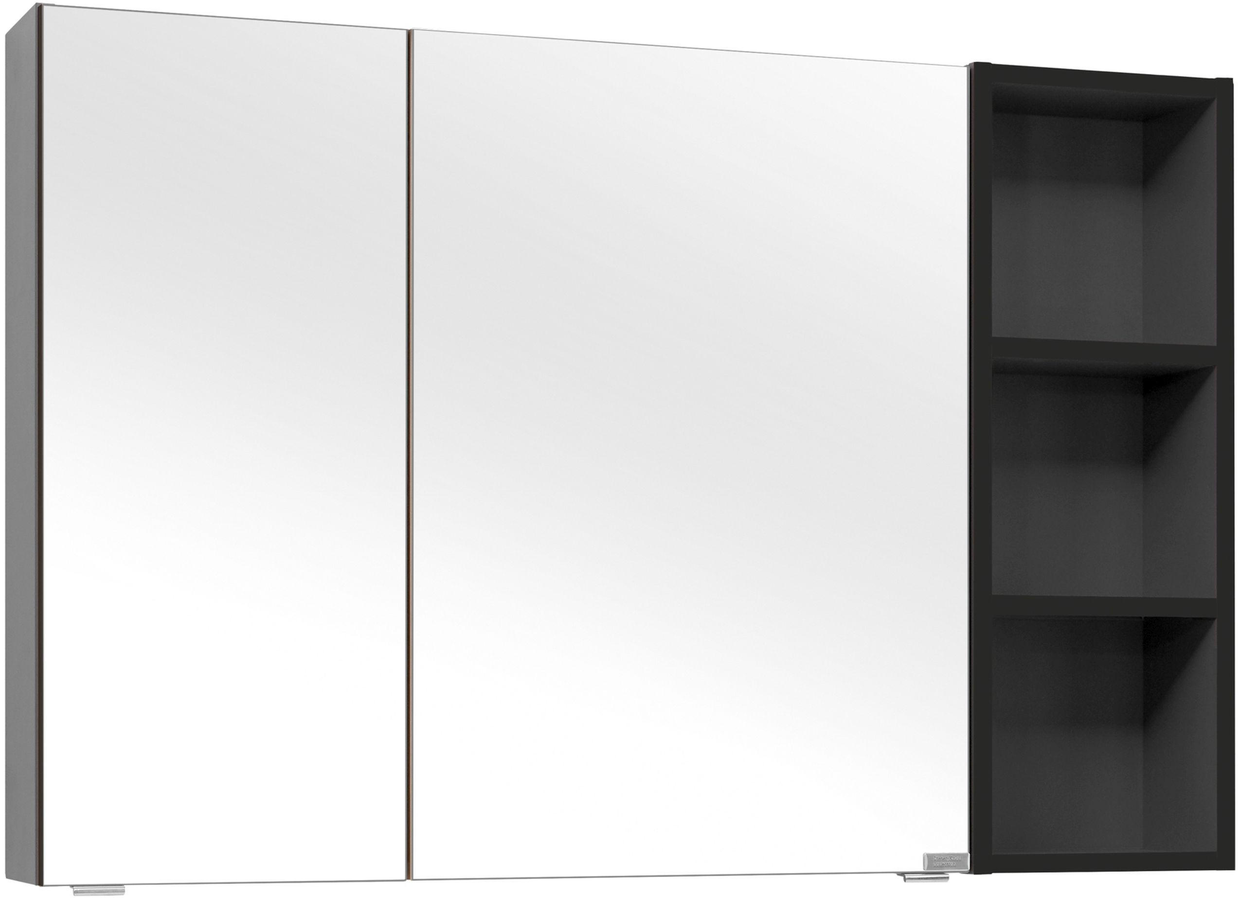 SPIEGELSCHRANK 105/70,3/17,3 cm  - Schwarz/Grau, KONVENTIONELL, Glas/Holzwerkstoff (105/70,3/17,3cm) - Dieter Knoll