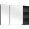 SPIEGELSCHRANK 105/70,3/17,3 cm  - Schwarz/Grau, KONVENTIONELL, Glas/Holzwerkstoff (105/70,3/17,3cm) - Dieter Knoll