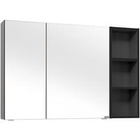 SPIEGELSCHRANK 105/70,3/17,3 cm  - Schwarz/Grau, KONVENTIONELL, Glas/Holzwerkstoff (105/70,3/17,3cm) - Dieter Knoll