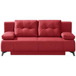 SCHLAFSOFA Flachgewebe Rot  - Rot/Hellgrau, MODERN, Textil/Metall (197/88/89cm) - Novel