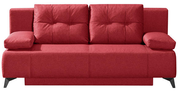 SCHLAFSOFA Flachgewebe Rot  - Rot/Hellgrau, MODERN, Textil/Metall (197/88/89cm) - Novel