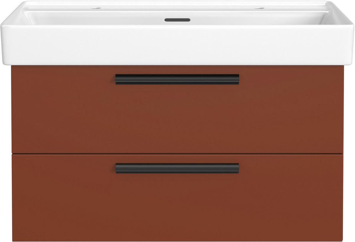 WASCHTISCHKOMBI 100 cm  - Rot/Schwarz, KONVENTIONELL, Keramik/Holzwerkstoff (100cm) - Xora