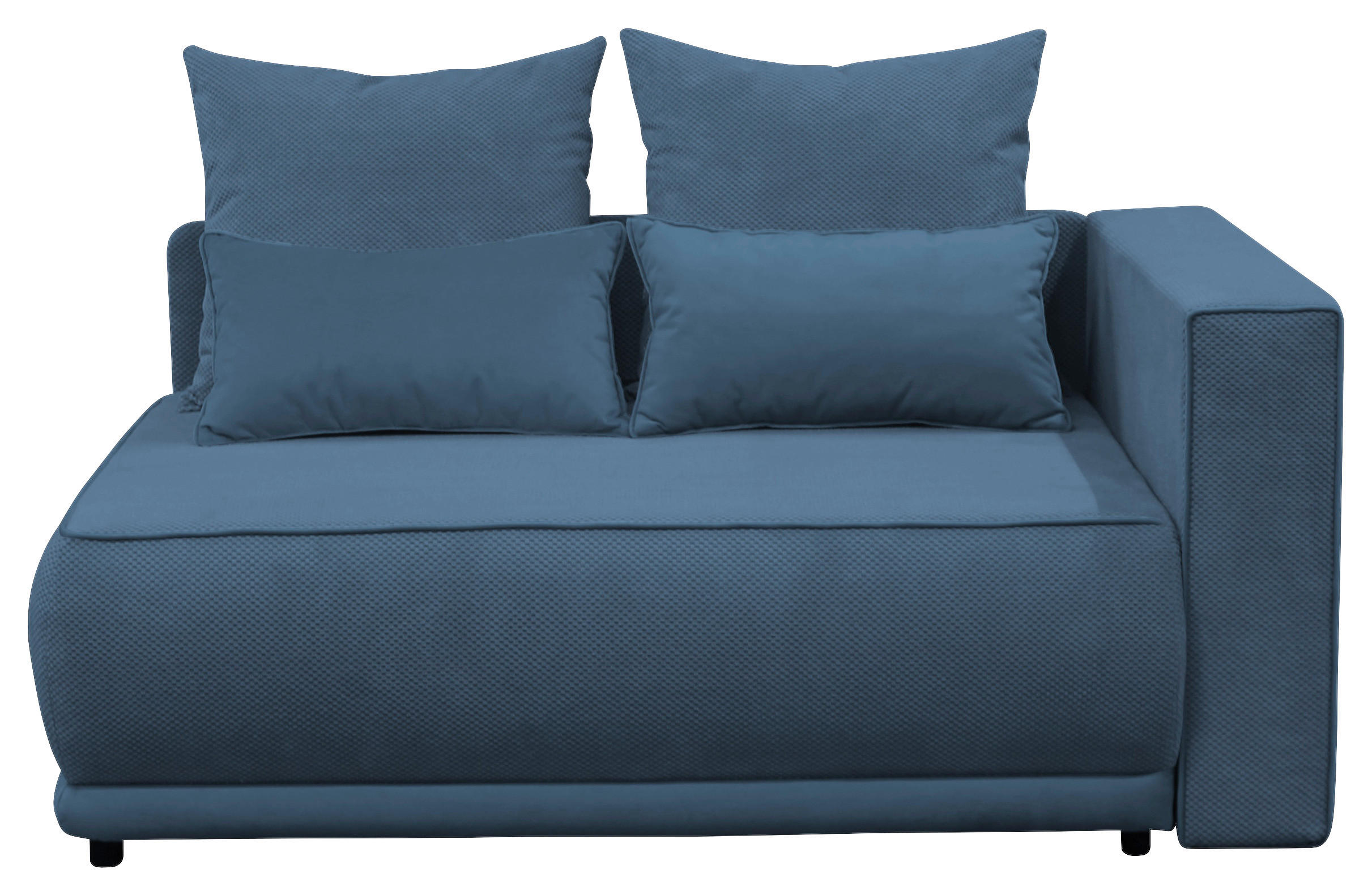 RÉCAMIERE Blau Plüsch  - Blau/Rosa, Design, Kunststoff/Textil (168/73/99cm) - MID.YOU