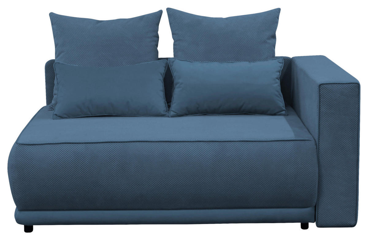 RÉCAMIERE in Plüsch Blau  - Blau/Rosa, Design, Kunststoff/Textil (168/73/99cm) - MID.YOU