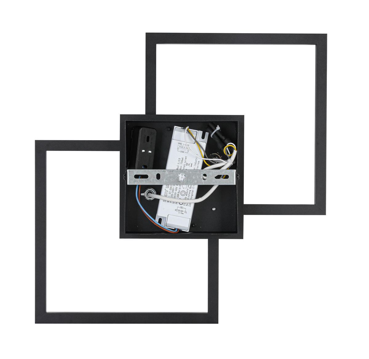 LED PLAFONJERA - bela/crna, Trendi, metal/plastika (53,2/33,4/7,5cm) - Boxxx