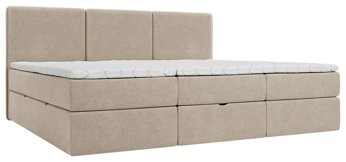 FAMILIENBETT - Beige/Schwarz, MODERN, Holz/Kunststoff (240/200cm) - MID.YOU