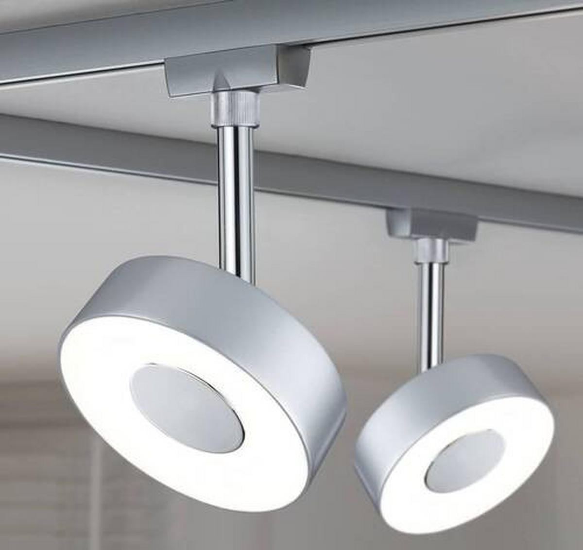 SCHIENENSYSTEM-STRAHLER - Chromfarben, Basics, Kunststoff/Metall (9,8/14,7cm) - Paulmann