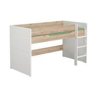 HOCHBETT 90/200 cm,  in Eichefarben, Weiß, Absturzsicherung, Leiter  - Eichefarben/Weiß, Design, Holz/Holzwerkstoff (90/200cm) - Paidi