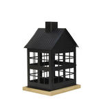 LATERNE - Ecru/Schwarz, Trend, Holz/Metall (18/30/17,2cm) - Ambia Home