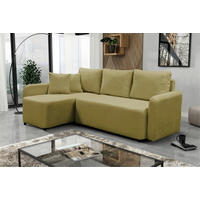 ECKSOFA STERN Grün Bouclé Zierkissen, Rückenkissen, Bettkasten  - Schwarz/Grün, Design, Kunststoff/Textil (152/207cm) - MID.YOU