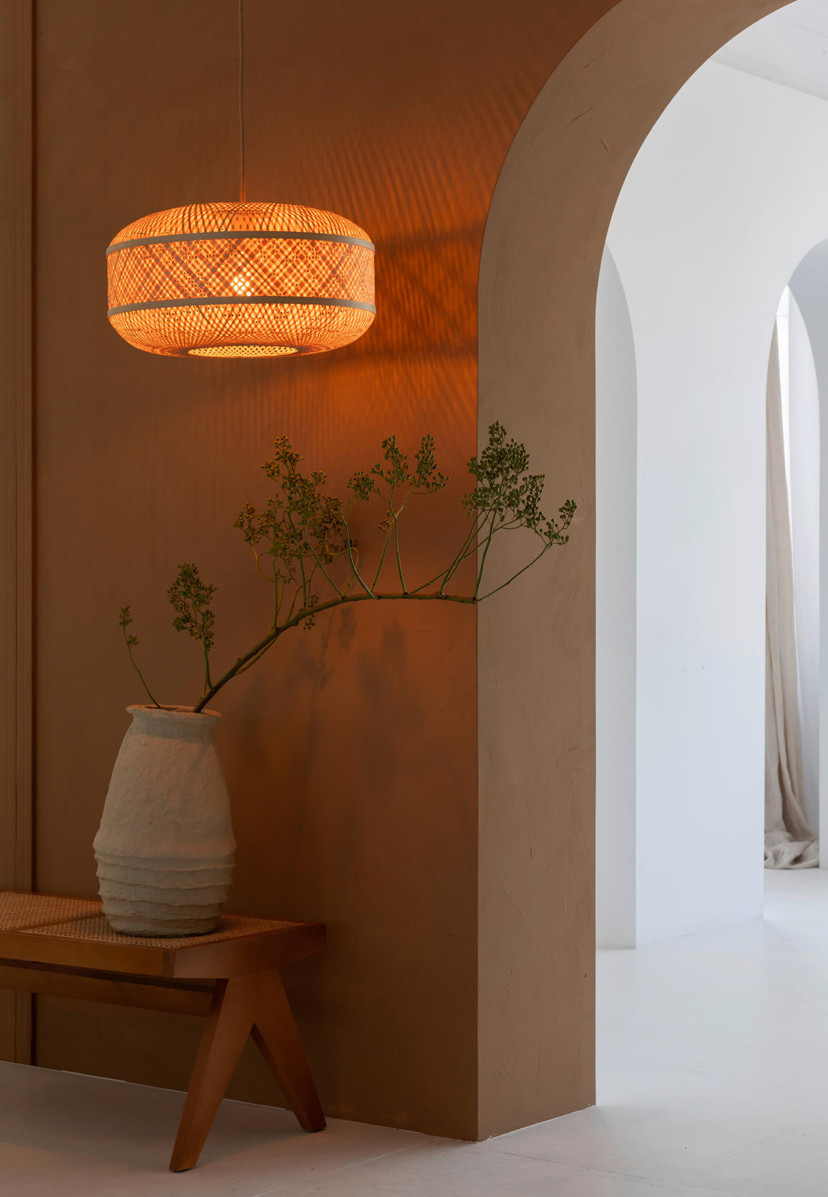 ZÁVĚSNÉ SVÍTIDLO, 50/25 cm  - přírodní barvy, Basics, přírodní materiály (50/25cm) - Good & Mojo