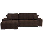 ECKSOFA in Webstoff Dunkelbraun  194/280 cm  - Dunkelbraun/Silberfarben, Design, Kunststoff/Textil (194/280cm) - Carryhome