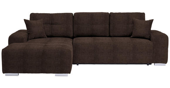 ECKSOFA  in Webstoff Dunkelbraun  194/280 cm  - Dunkelbraun/Silberfarben, Design, Kunststoff/Textil (194/280cm) - Carryhome
