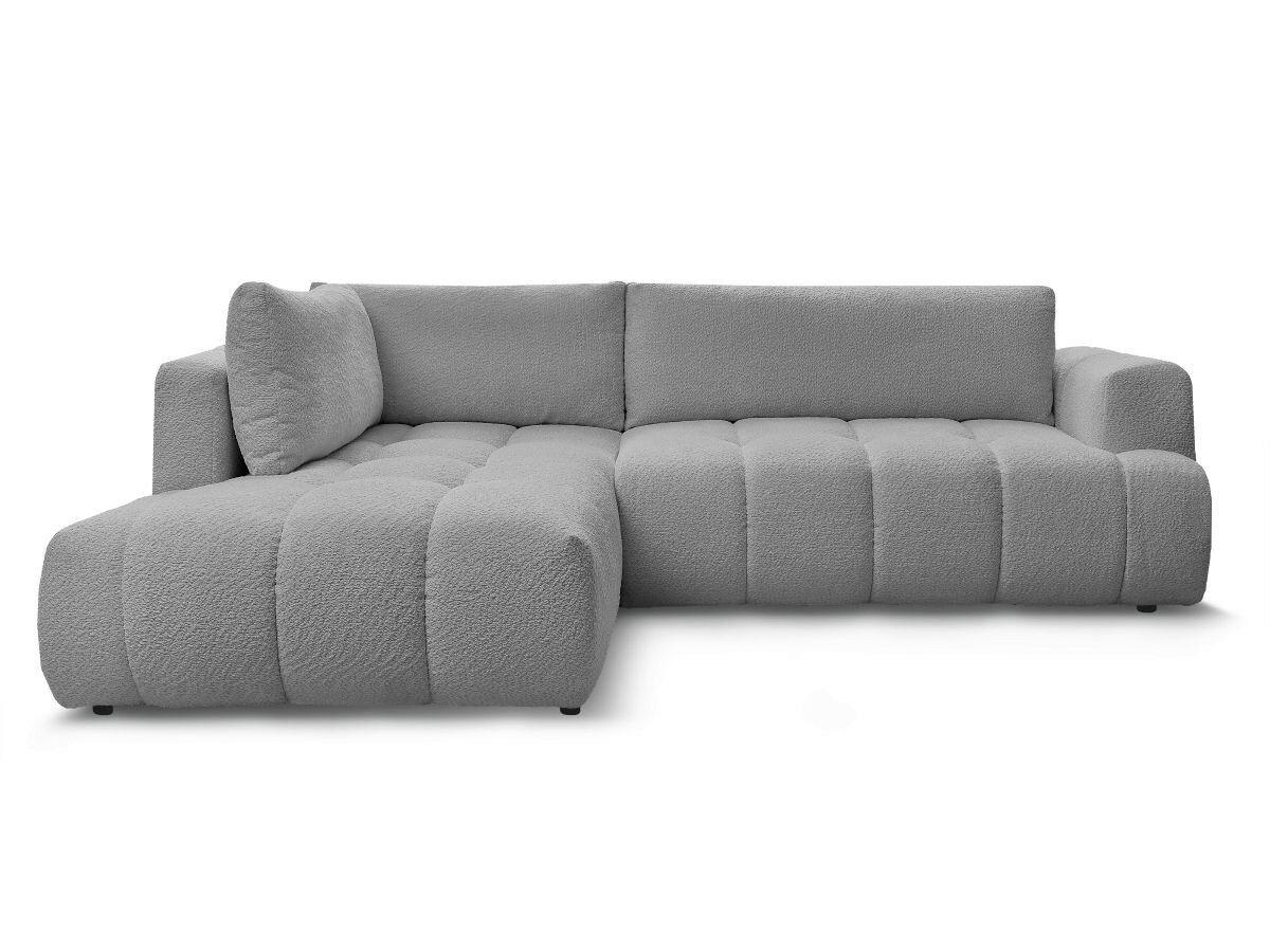 ECKSCHLAFSOFA FUJI Bouclé Dunkelgrau  inkl.  - Dunkelgrau/Schwarz, MODERN, Kunststoff/Textil (204/282cm)