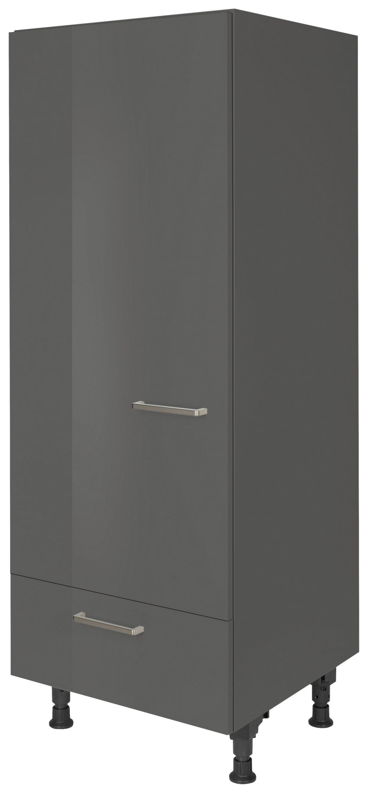 GERÄTEUMBAUSCHRANK 60/168/58 cm  in Schieferfarben  - Schieferfarben/Edelstahlfarben, MODERN, Holzwerkstoff/Metall (60/168/58cm) - Nobilia