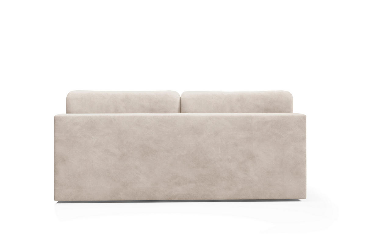 SCHLAFSOFA MARON in Samt Beige  - Beige/Schwarz, Design, Kunststoff/Textil (219/94/110cm) - Livetastic