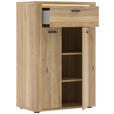 SCHUHSCHRANK 65/100/38 cm  - Eichefarben/Schwarz, KONVENTIONELL, Holzwerkstoff (65/100/38cm) - Xora