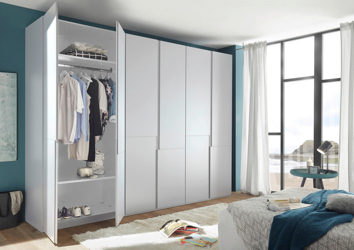 DULAP CU UȘI ROTATIVE alb  - alb, Design, material pe bază de lemn (300/225/58cm) - Novel