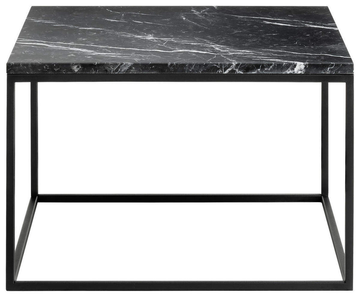 COUCHTISCH in Metall, Stein 65/65/41,5 cm  - Schwarz, Design, Stein/Metall (65/65/41,5cm) - Johann Jakob