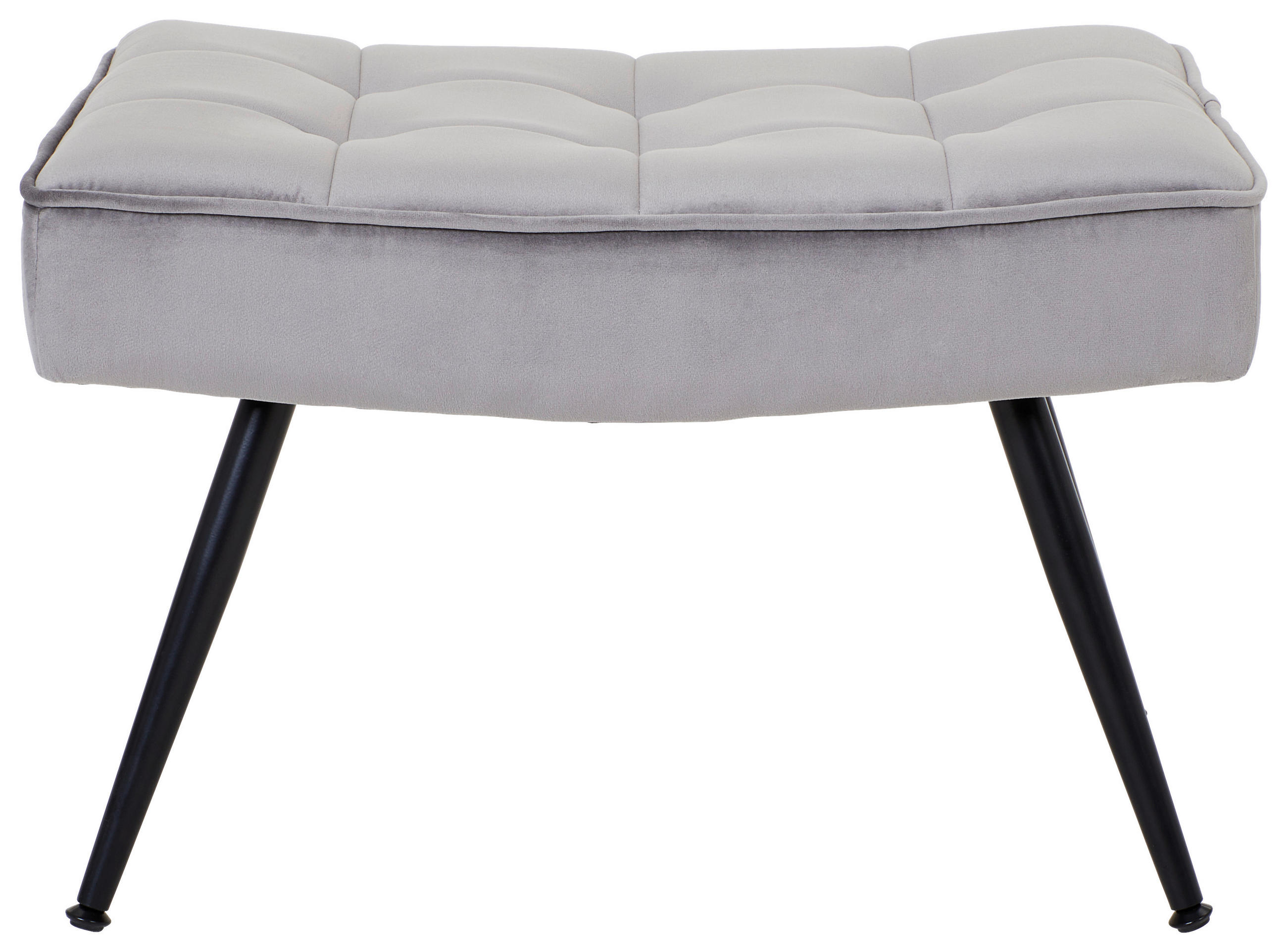 HOCKER Samt Grau, Schwarz  - Schwarz/Grau, Trend, Textil/Metall (60/40/40cm) - Xora